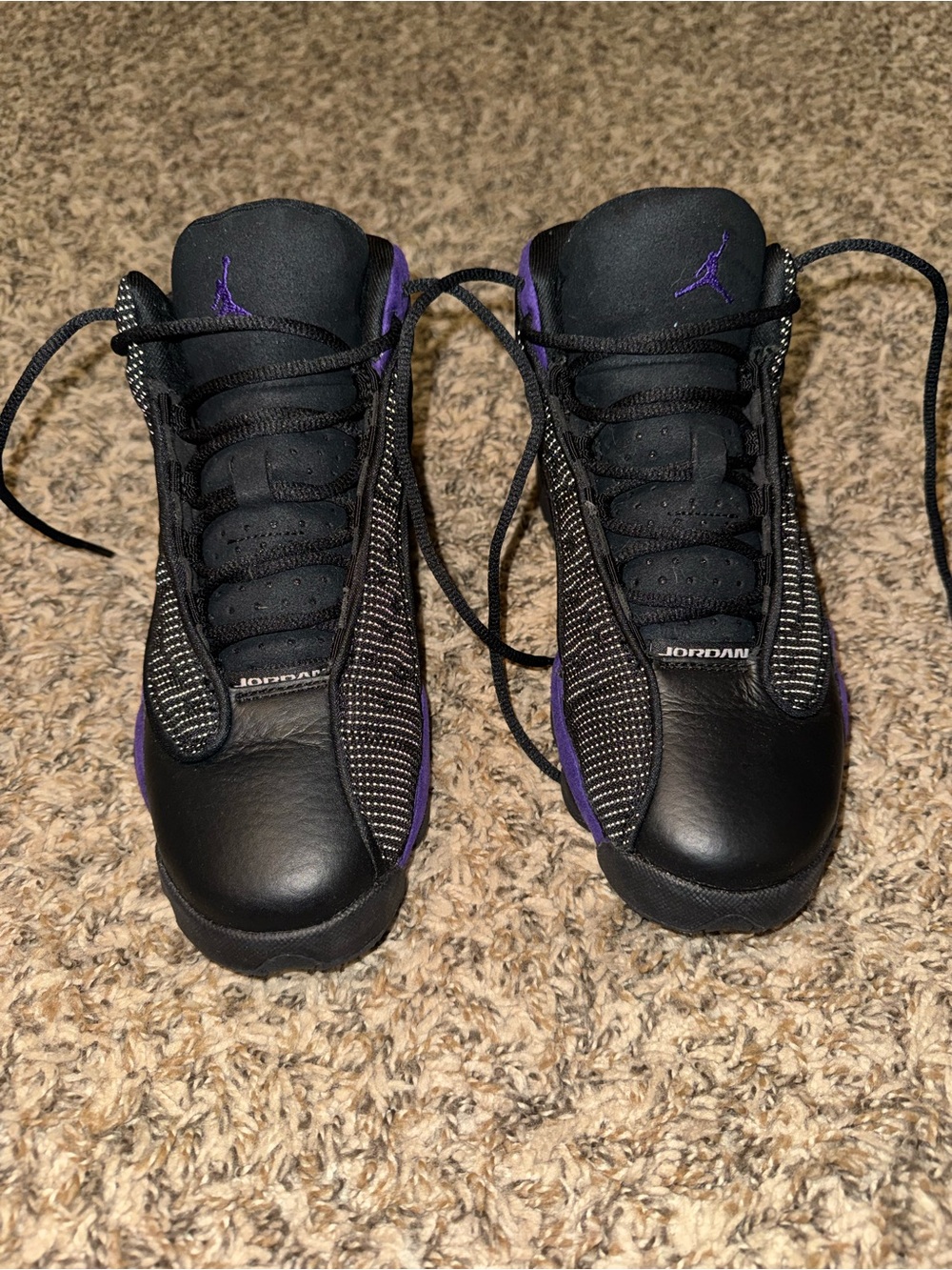 Jordan Kids Black and Purple Athletic Sneakers